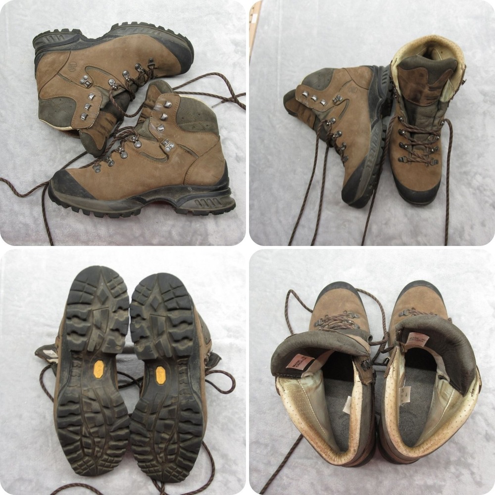 Hanwag Boots Men 11 Brown Hiking Leather Ankle LaceUp Outdoor Rugged Mountaineer